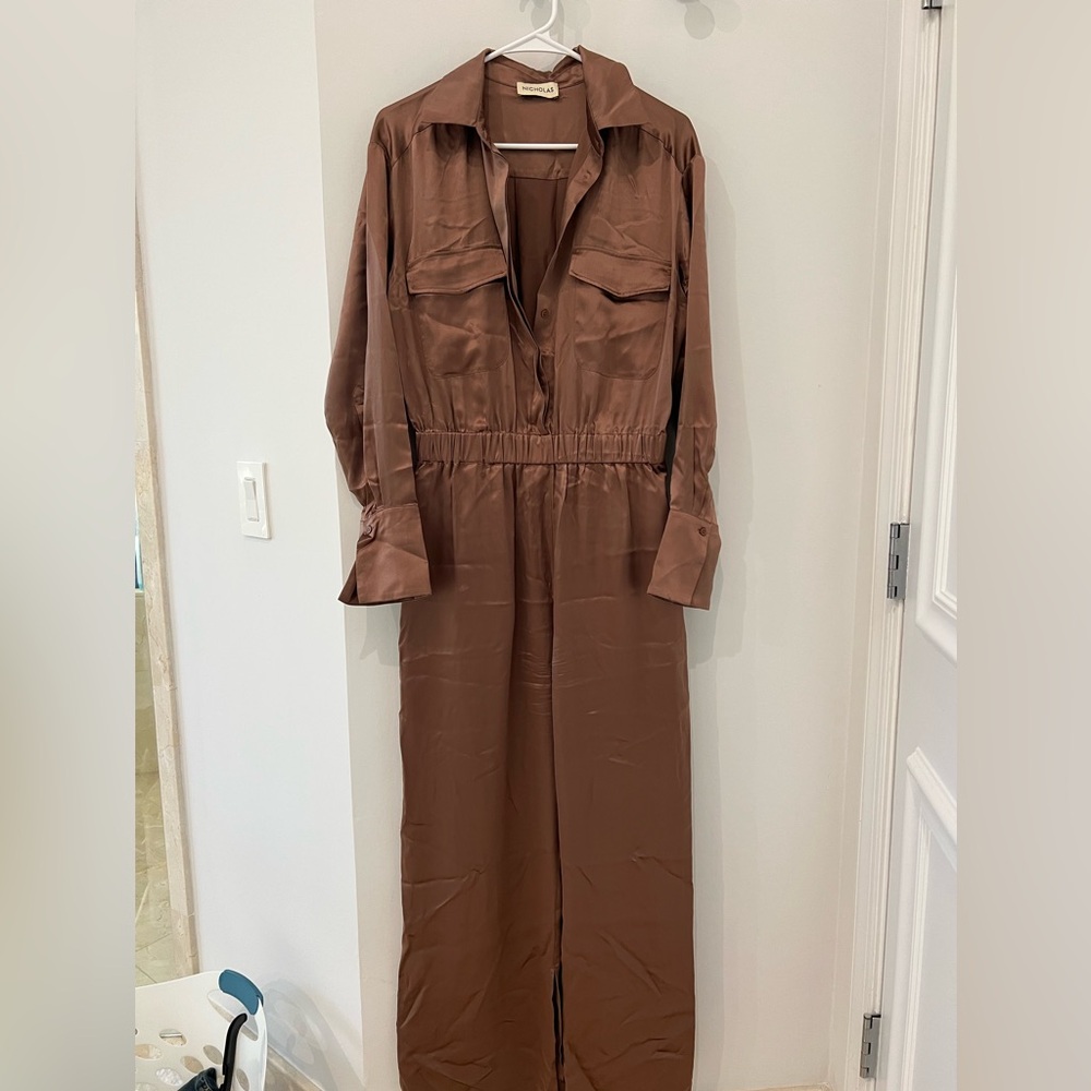 NICHOLAS SILK JUMPSUIT 
Light Brown Size 6 NWOT